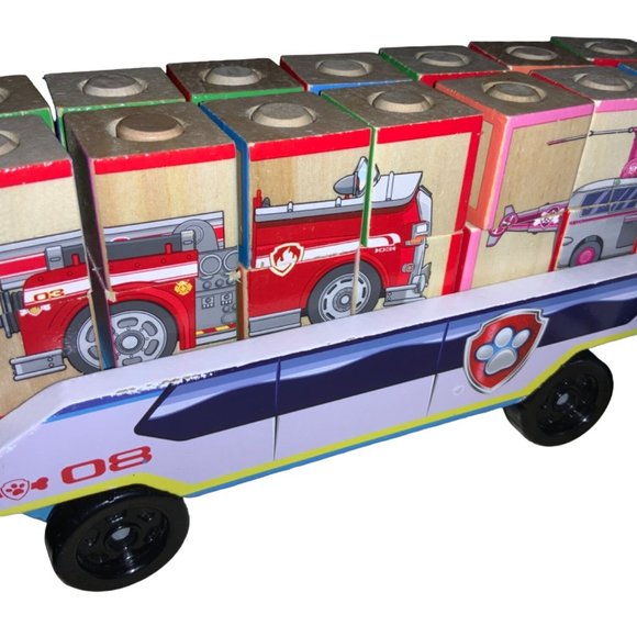 Melissa and Doug Paw Patrol Wooden ABC Block and Truck Set - Picture 8 of 12
